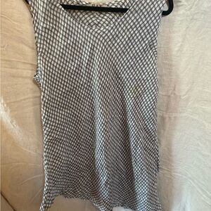 Woman’s Flax gray and White Gingham Tank Top tunic large